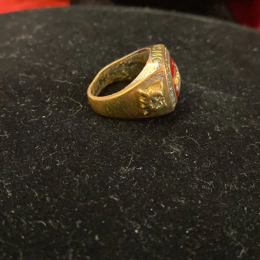 Gold and Red Marine Corps Ring Milton - Picture 14 of 16